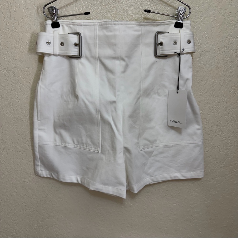 New 3.1 Phillip Lim Belted white shorts size 10 - Picture 4 of 11